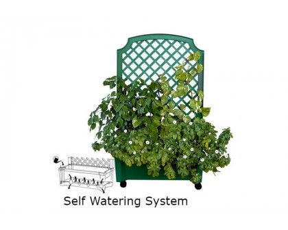 FaFurn™ Indoor/Outdoor Polypropylene Wheeled Trellis Planter - Green