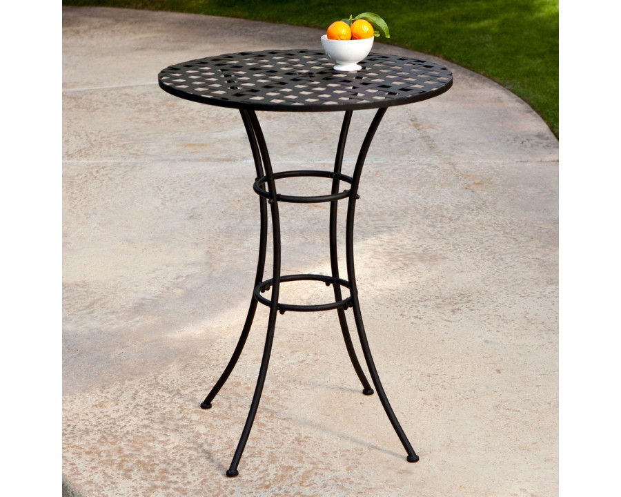 FaFurn - Bistro Table with Timeless Round Tabletop in Black