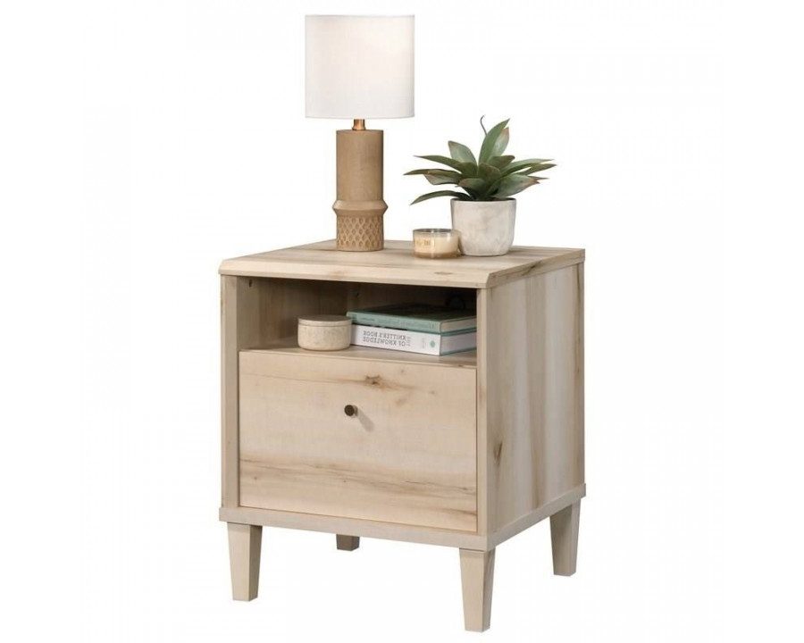 FaFurn - Farmhouse 1-Drawer Nightstand with Open Shelf in Light Maple