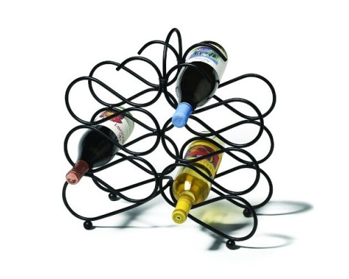 FaFurn - Scrolling Wine Rack in Black