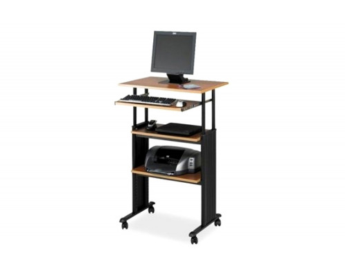 FaFurn Adjustable Height Stand Up Office Desk - Medium Oak