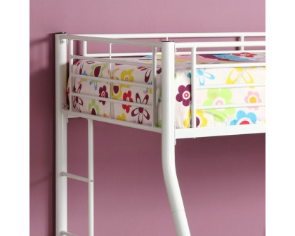 FaFurn - Twin/Full Size Bunk Bed in White, Metal