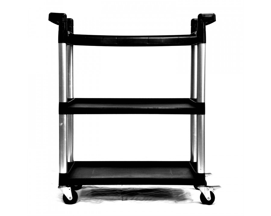 FaFurn - 3-Tier Printer Stand with Locking Casters in Black