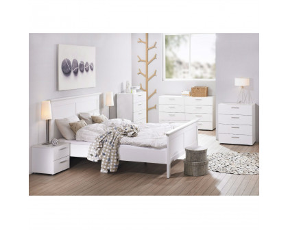 FaFurn - Contemporary Dresser with 5 Drawers in White, Wood