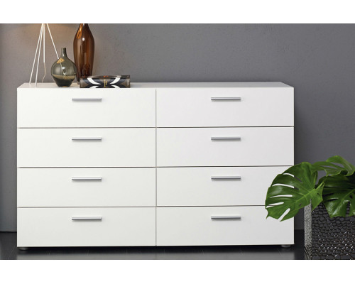 FaFurn Modern Bedroom 8-Drawer Double Dresser - White