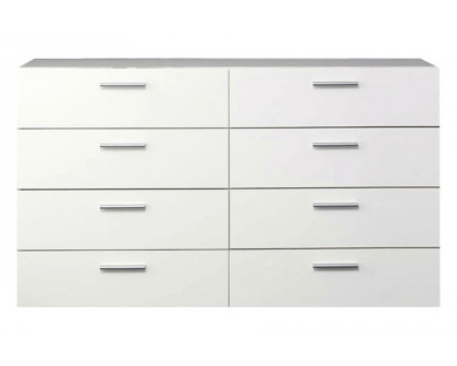 FaFurn Modern Bedroom 8-Drawer Double Dresser - White