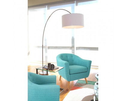 FaFurn - Modern Armchair with Solid Wood Legs in Turquoise