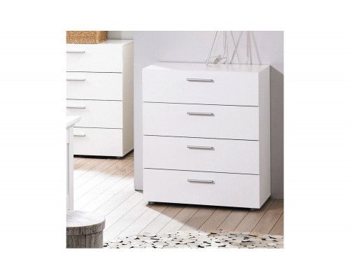 FaFurn - Contemporary Style White 4-Drawer Bedroom Bureau Storage Chest