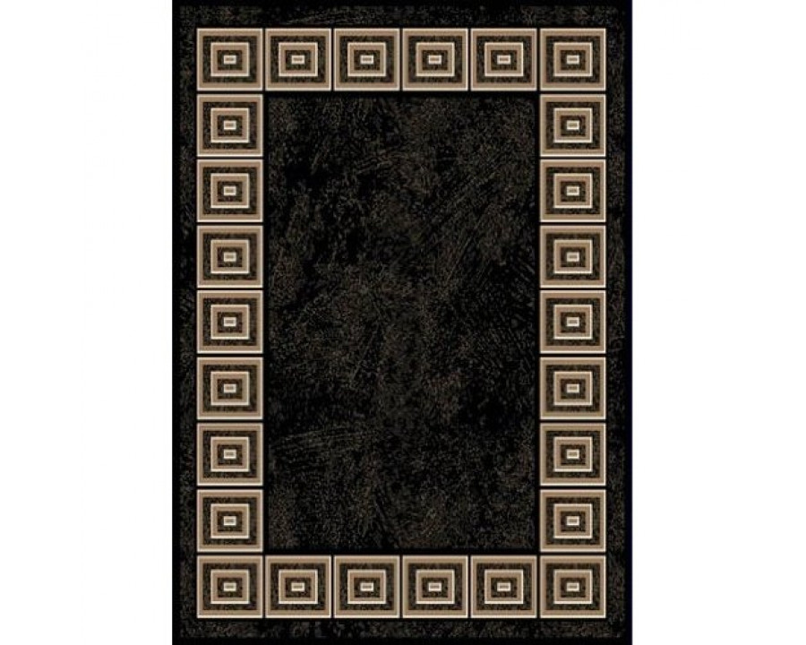 FaFurn - Rug with White Squares Design in Black