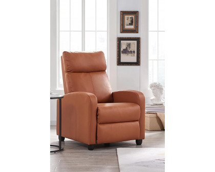 FaFurn™ High-Density Faux Leather Push Back Recliner Chair - Brown