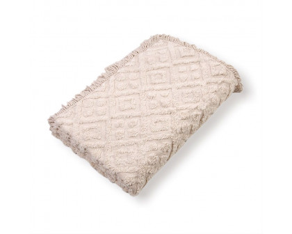 FaFurn - Bedspread Set with Diamond Pattern and Fringed Edges