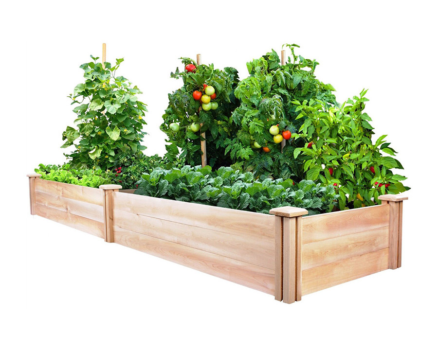 FaFurn Cedar Wood 2-Ft X 8-Ft Outdoor Raised Garden Bed Planter Frame