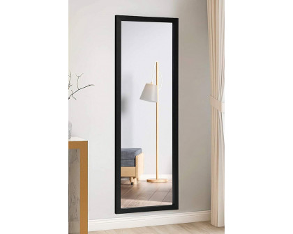 FaFurn Full Length Bedroom Mirror with Over The Door Or Wall Mounted Design - Black