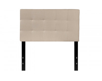 FaFurn Modern Fabric Upholstered Panel Headboard - Beige, Twin Size