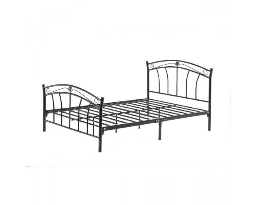 FaFurn - Slylish Twin Size Platform Bed Frame with Headboard and Footboard in Black, Metal