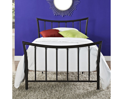 FaFurn - Twin Size Platform Bed Frame with Headboard and Footboard in Metal