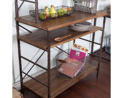 FaFurn - Bakers Rack with Storage and Display Space in Metal/Wood