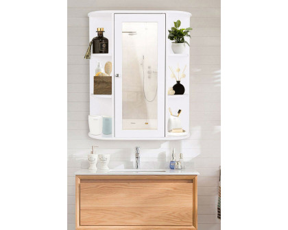 FaFurn - White Bathroom Wall Mounted Medicine Cabinet with Storage Shelves