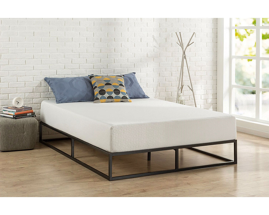 FaFurn - Twin Size 10-Inch Low Profile Modern Metal Platform Bed Frame with Wooden Slats