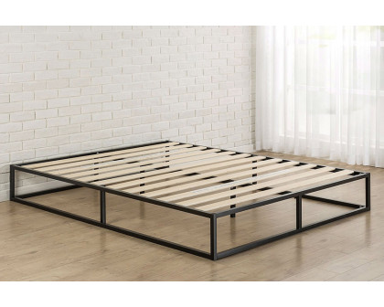 FaFurn - Twin Size 10-Inch Low Profile Modern Metal Platform Bed Frame with Wooden Slats