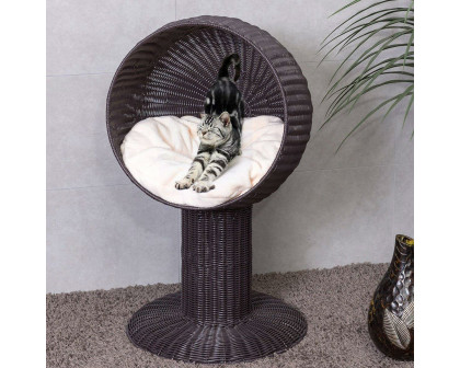 FaFurn - Eleveted Wicker Cat Bed in Rattan