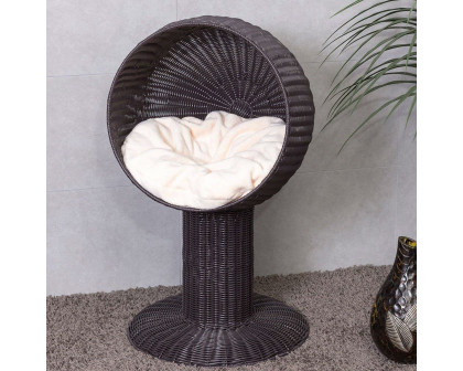 FaFurn - Eleveted Wicker Cat Bed in Rattan