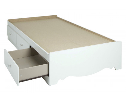 FaFurn - Twin Size White Wood Platform Day Bed with Storage Drawers