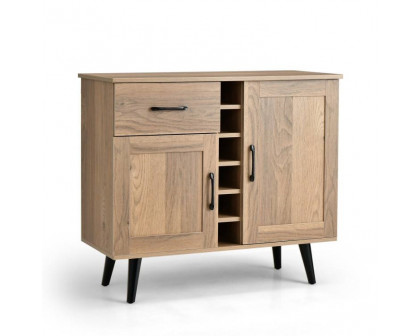 FaFurn - Sideboard Buffet with Wine Rack in Walnut, Wood