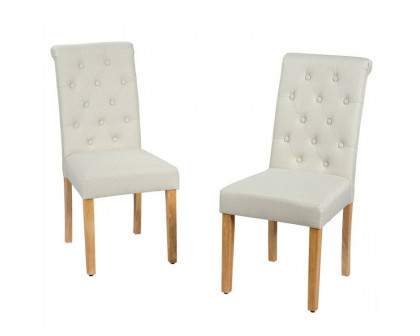 FaFurn - Set of 2 Dining Chairs with Wood Legs