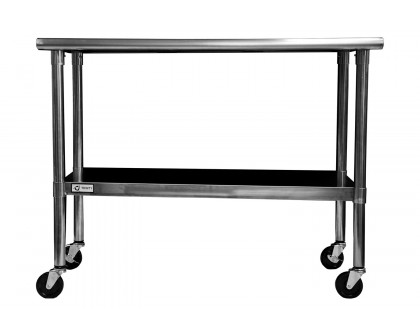 FaFurn - 2Ft X 4Ft Stainless Steel Top Kitchen Prep Table with Locking Casters Wheels