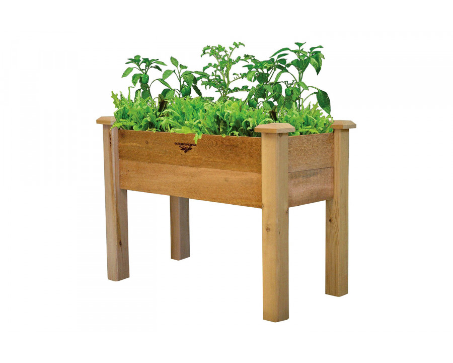 FaFurn - Raised Garden Bed Planter Box 34-Inch in Solid Cedar Wood in Natural Finish