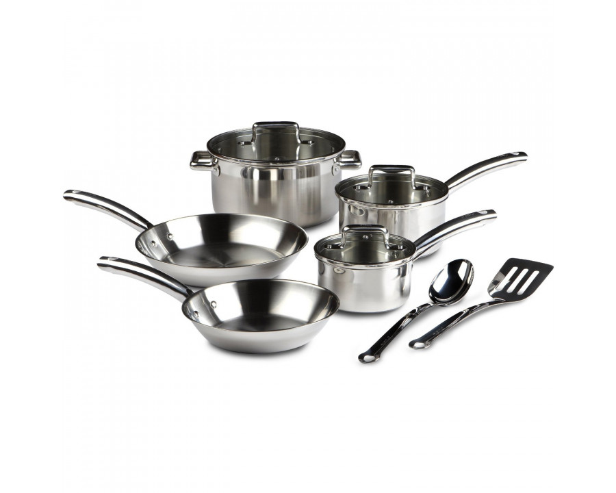 FaFurn - 10-Piece Dishwasher Safe Cookware Set in Stainless Steel