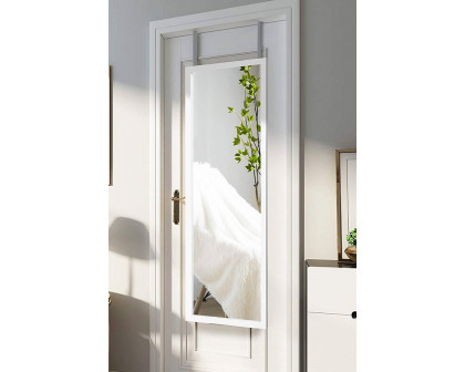 FaFurn Full Length Bedroom Mirror with Over The Door Or Wall Mounted Design - White