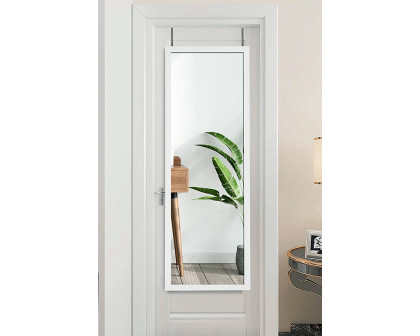 FaFurn Full Length Bedroom Mirror with Over The Door Or Wall Mounted Design - White