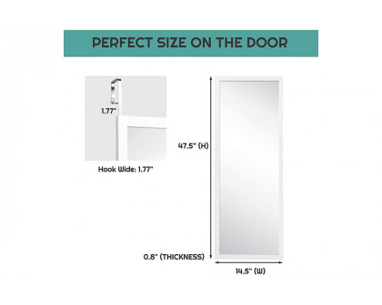 FaFurn Full Length Bedroom Mirror with Over The Door Or Wall Mounted Design - White