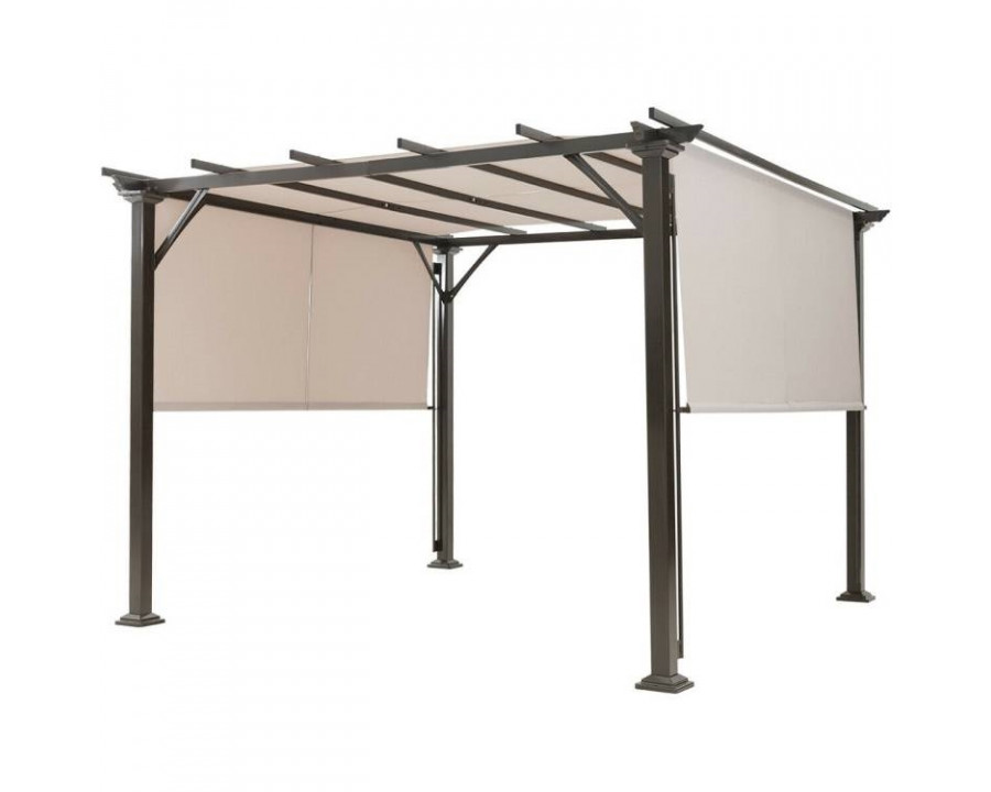 FaFurn - Gazebo with Canopy in Beige, Metal/Polyester