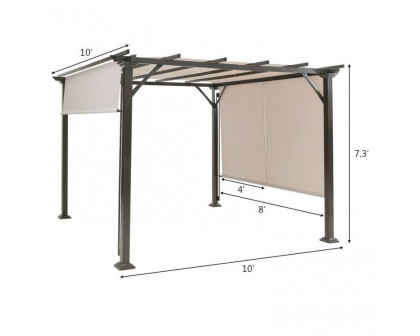 FaFurn™ Gazebo with Canopy - Beige, Metal/Polyester