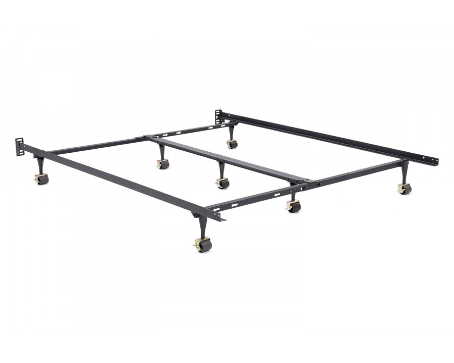 FaFurn - Twin Full Queen King Universal Bed Frame with Headboard Brackets and 7 Casters