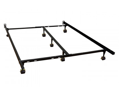 FaFurn - Twin Full Queen King Universal Bed Frame with Headboard Brackets and 7 Casters