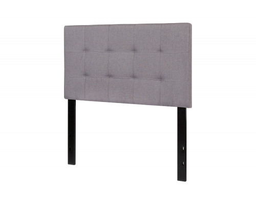 FaFurn - Twin Size Modern Light Gray Fabric Upholstered Panel Headboard