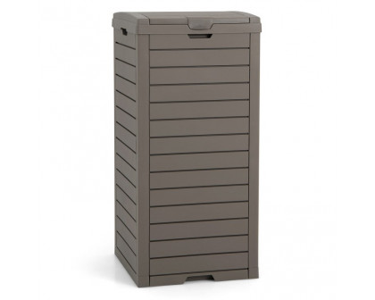 FaFurn - 31 Gallon Trash Can with Bottom Liquid Drawer in Coffee Brown