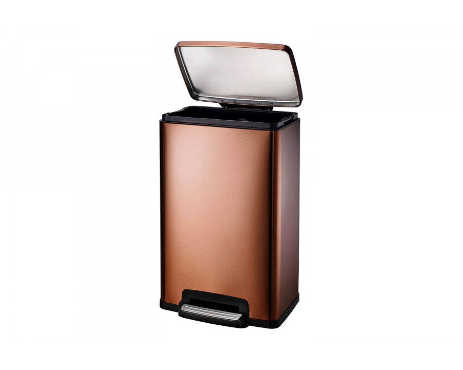 FaFurn Stainless Steel 13-Gallon Kitchen Trash Can with Step Lid - Copper Bronze