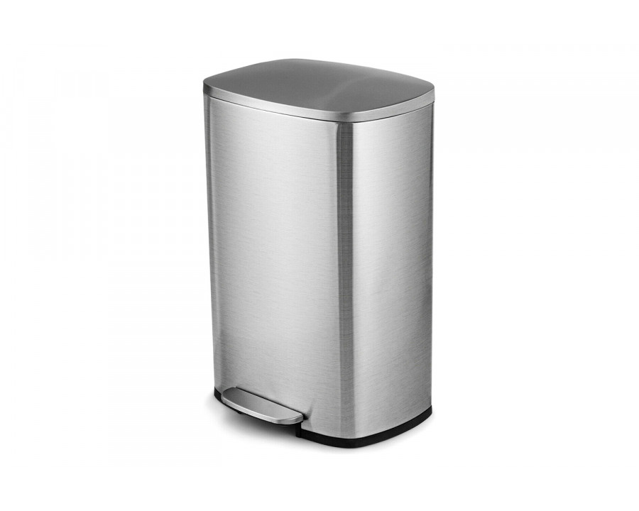 FaFurn 13-Gallon Modern Stainless Steel Kitchen Trash Can with Foot Step Pedal Design