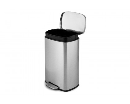 FaFurn 13-Gallon Modern Stainless Steel Kitchen Trash Can with Foot Step Pedal Design