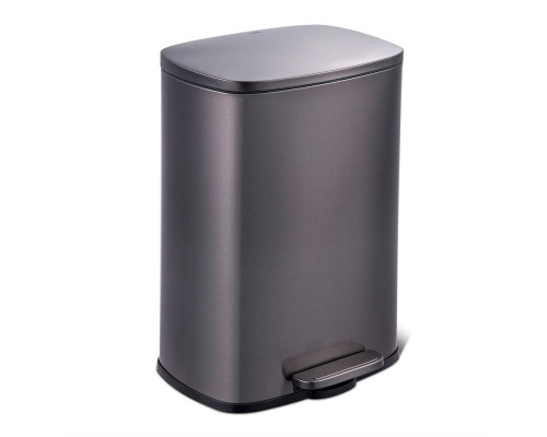 FaFurn 13 Gallon Trash Can with Step Open Lid - Black