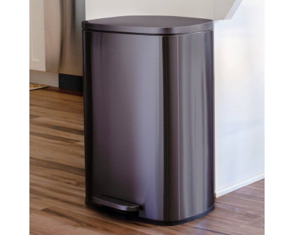 FaFurn - 13 Gallon Trash Can with Step Open Lid