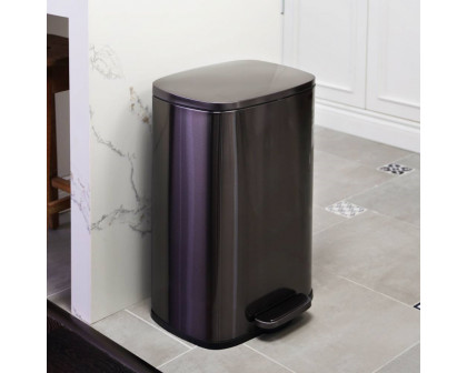 FaFurn 13 Gallon Trash Can with Step Open Lid - Black