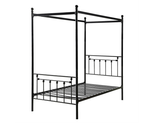 FaFurn - Twin Size Canopy Bed Frame in Black, Metal