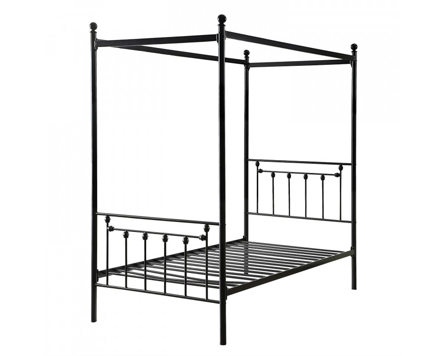 FaFurn - Twin Size Canopy Bed Frame in Black, Metal