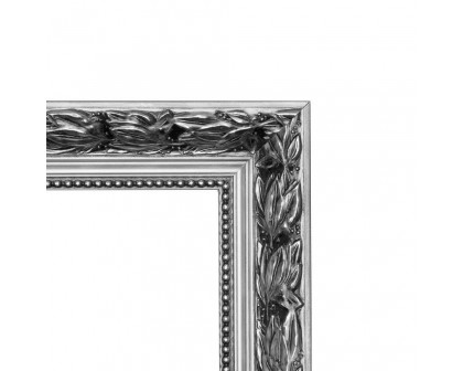 FaFurn™ Mirror with Baroque Style Wood Frame - Silver